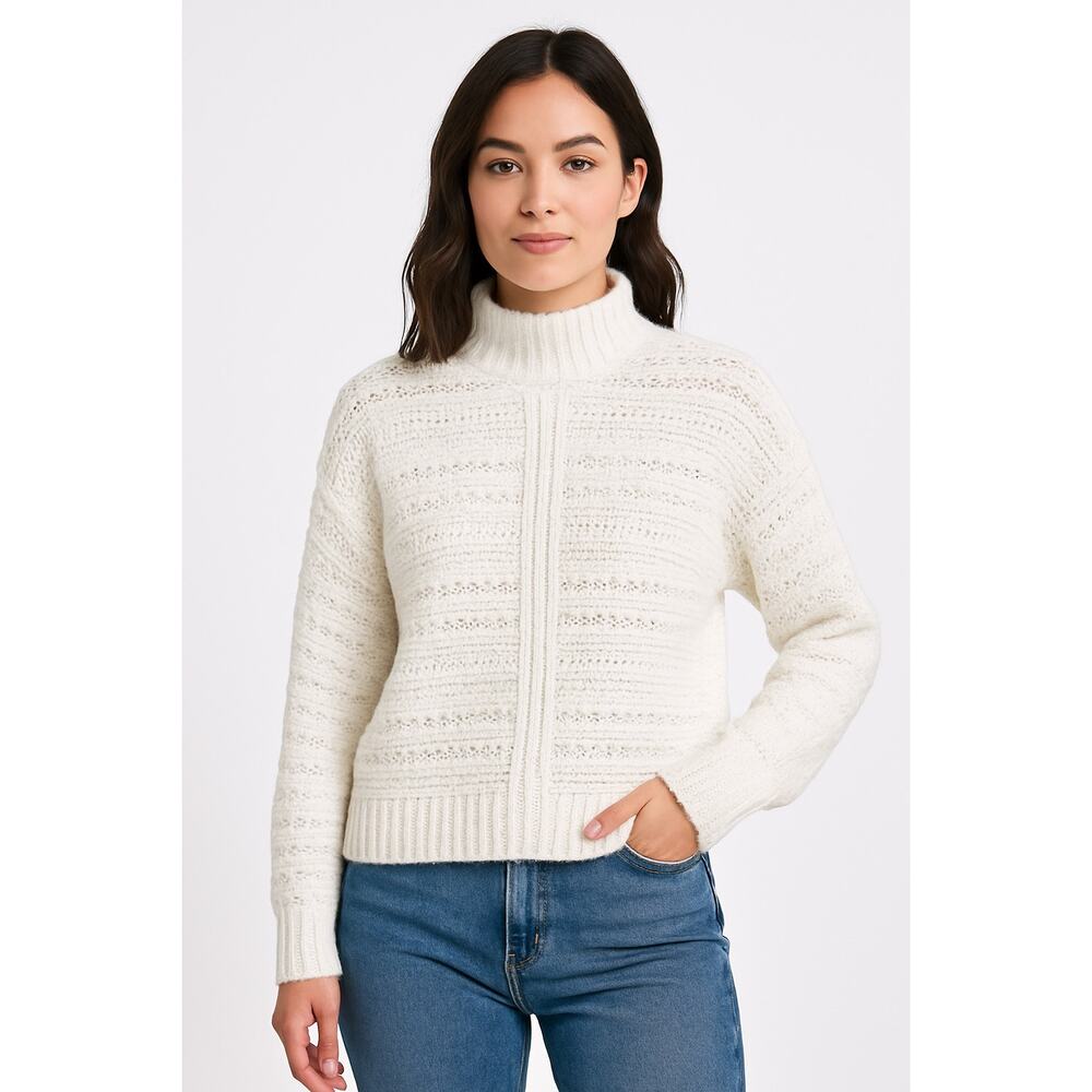 Abercrombie Fitch White soft chunky knit comfy oversized pullover‎ sweater M
